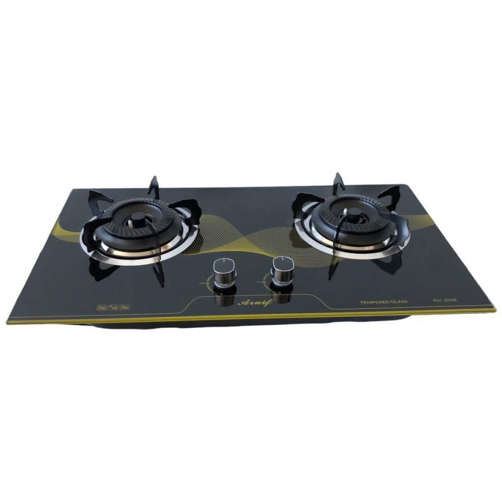 Hobs 2Burner Tempered Glass Panel Gas Stove with AutoIgnition was